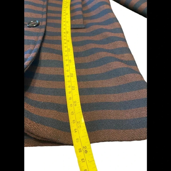 Zara Basic Double Breasted Jacket Striped - Picture 4 of 9